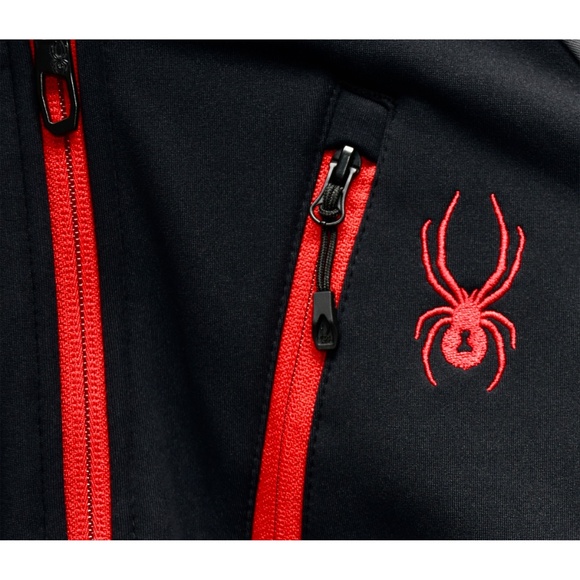 SPYDER MEN NWT MENDOZA HOODED SOFTSHELL WATERPROOF BLACK JACKET. SIZE S - Picture 6 of 9